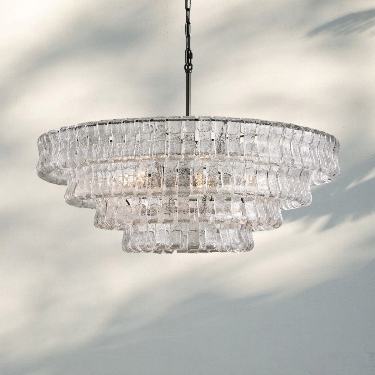 Ghiacio Glass Round Chandelier 24" 36" 48" 60" - Auralume